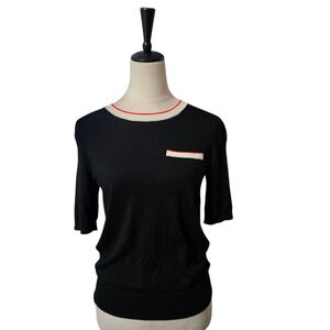 Banana Republic Black Top with Red and White Accents